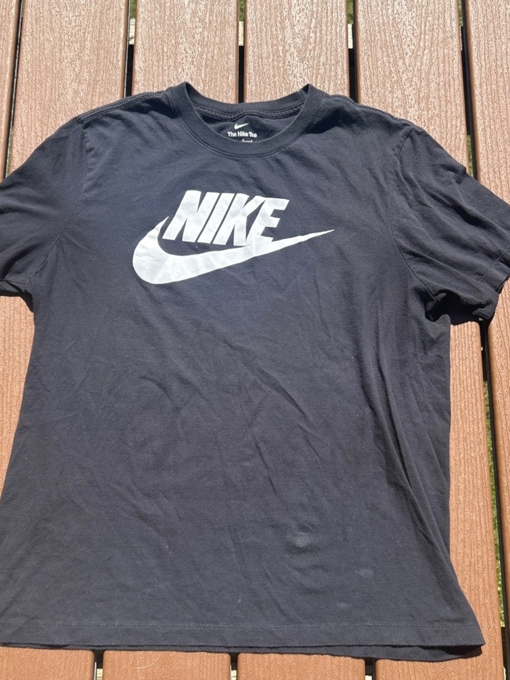 Nike Black Short Sleeve Tee with White Swoosh and Wordmark